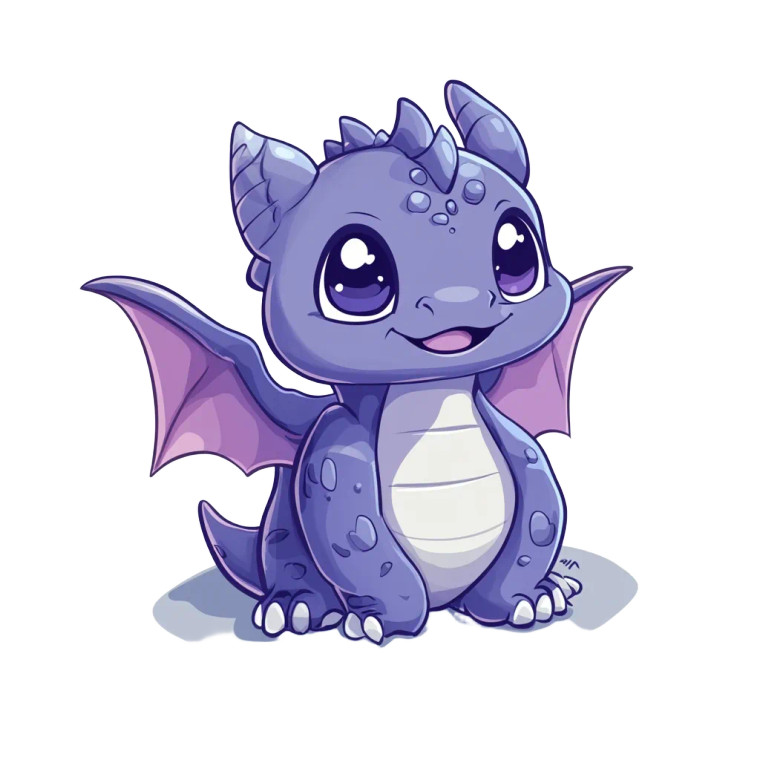 Cute Dragon Baby Vector Vinyl Car Decal Sticker – Waterproof & UV-Resistant 4.0"