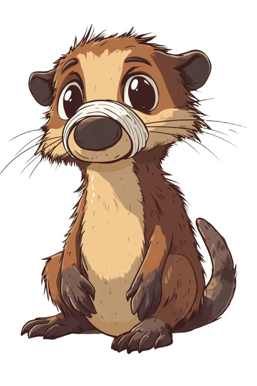 Cute Fluffy Anteater Bandage Vinyl Car Decal Sticker – Waterproof & UV-Resistant 4.0"