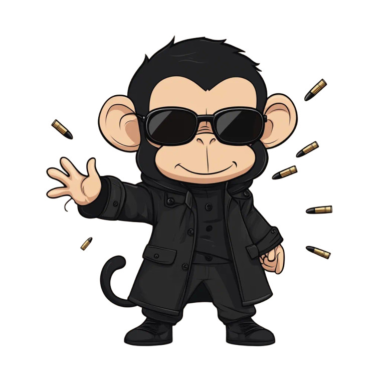 Cute Monkey Neo Matrix Vinyl Car Decal Sticker – Waterproof & UV-Resistant 4.0"