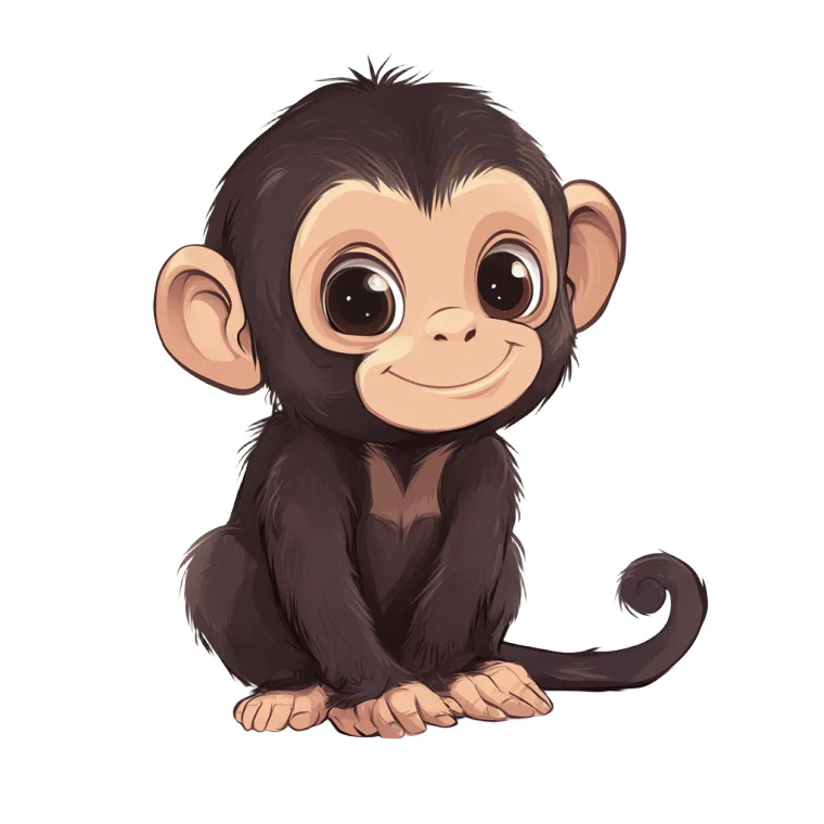 Cute Primates Cartoon Vinyl Car Decal Sticker – Waterproof & UV-Resistant 4.0"