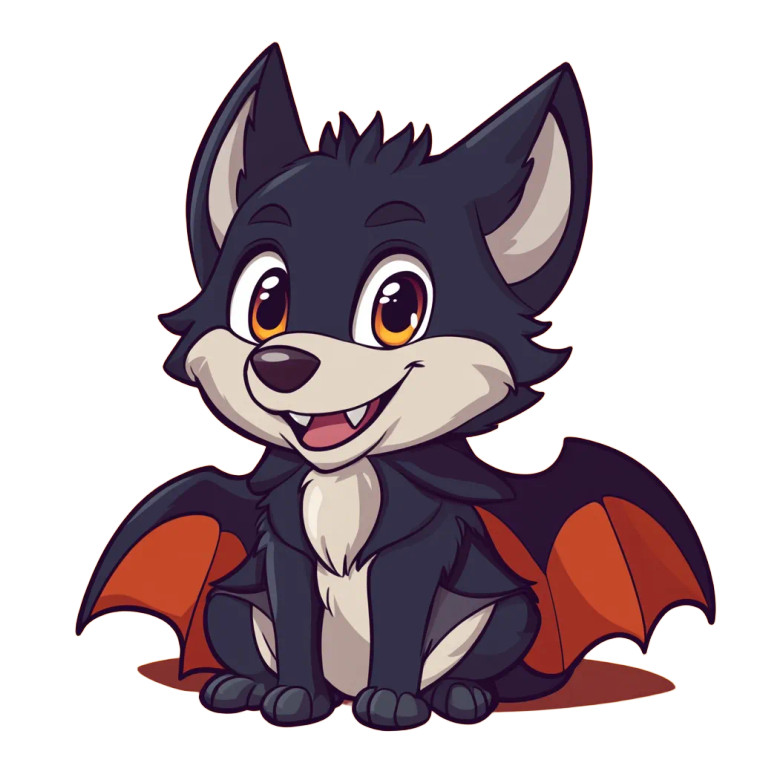 Cute Wolf Vampire Vinyl Car Decal Sticker – Waterproof & UV-Resistant 4.0"