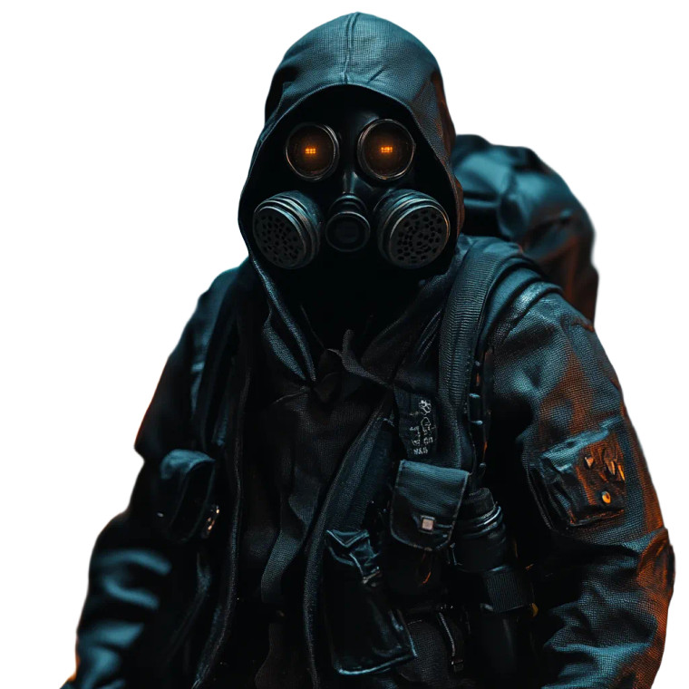 Cyberpunk Gas Mask Dark Vinyl Car Decal Sticker – Waterproof & UV-Resistant 4.0"