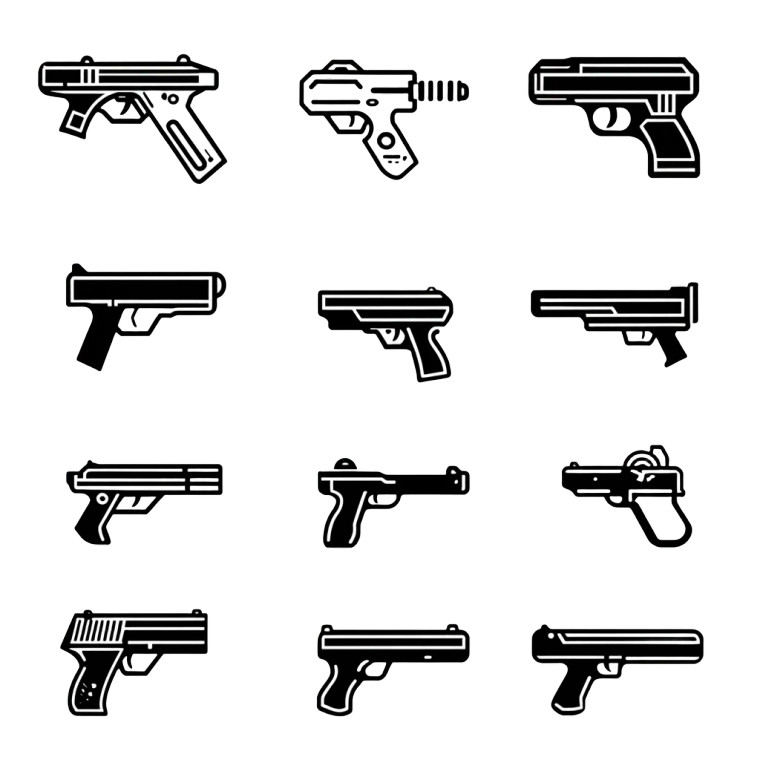 Cyberpunk Pistol Icon Vinyl Car Decal Sticker – Waterproof & UV-Resistant 4.0"