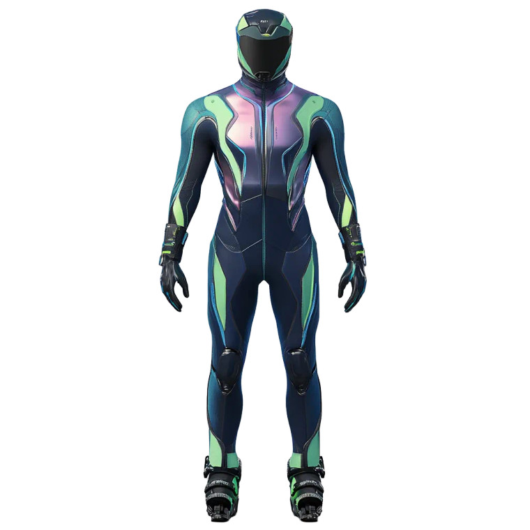 Cyberpunk Techy Ski Suit Vinyl Car Decal Sticker – Waterproof & UV-Resistant 4.0"