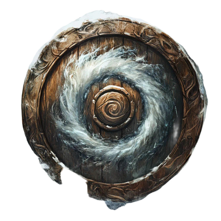 Dnd Wooden Shield Icy Patterns Vinyl Car Decal Sticker – Waterproof & UV-Resistant 4.0"