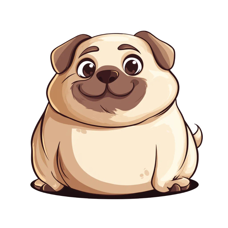 Fat Dog Logo Chibi Vinyl Car Decal Sticker – Waterproof & UV-Resistant 4.0"