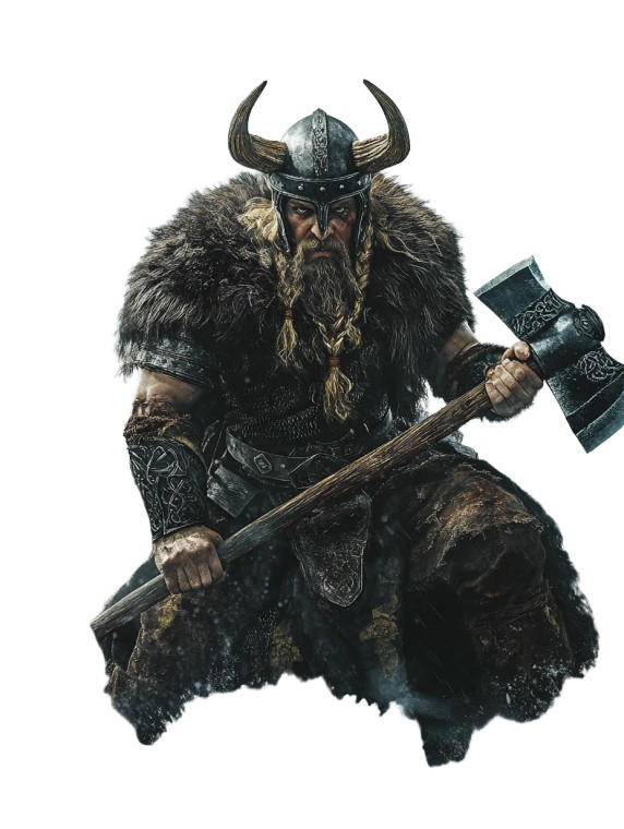 Fierce Viking Chieftain Stormy Landscape Vinyl Car Decal Sticker – Waterproof & UV-Resistant 4.11"