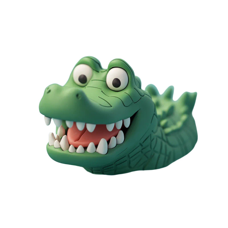 Floating Green Crocodile Vinyl Car Decal Sticker – Waterproof & UV-Resistant 4.0"