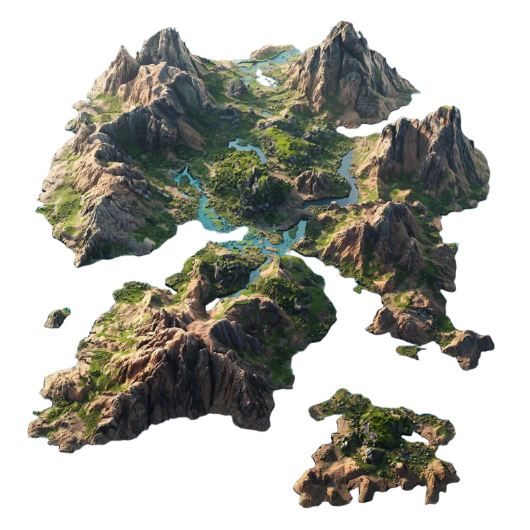 Floating Island Map Vinyl Car Decal Sticker – Waterproof & UV-Resistant 4.0"