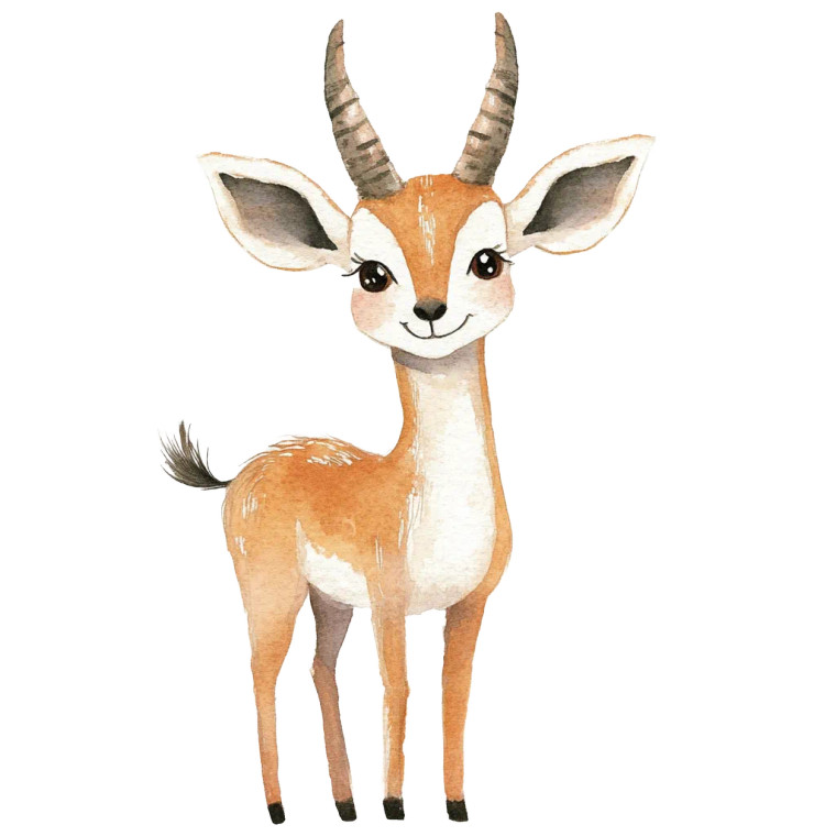 Friendly Antelope Watercolor Vinyl Car Decal Sticker – Waterproof & UV-Resistant 4.0"