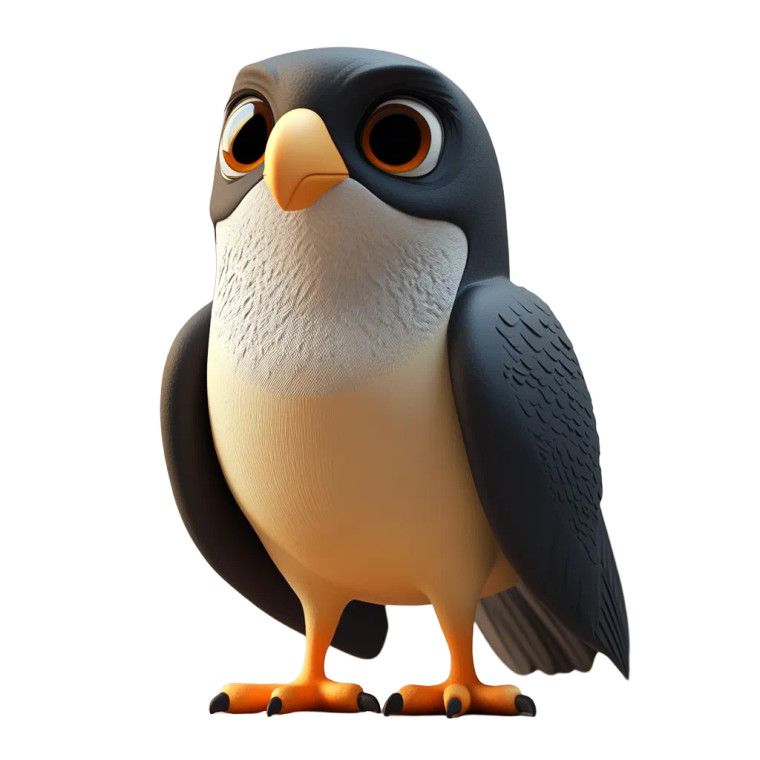 3D Cartoon Peregrine Falcon Vinyl Car Decal Sticker – Waterproof & UV-Resistant 4.0"