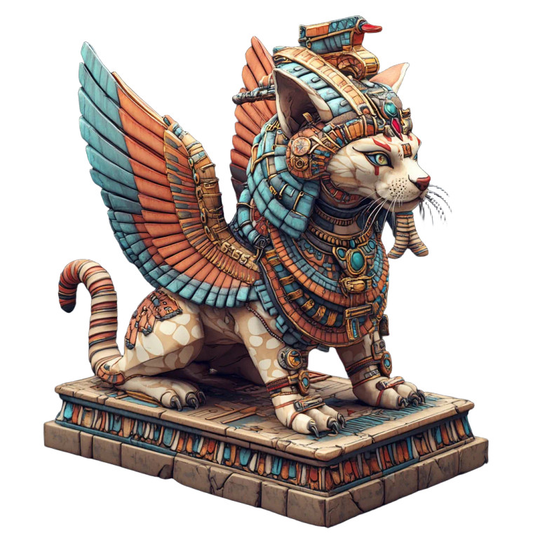 3D Isometric Anime Sphinx Vinyl Car Decal Sticker – Waterproof & UV-Resistant 4.0"