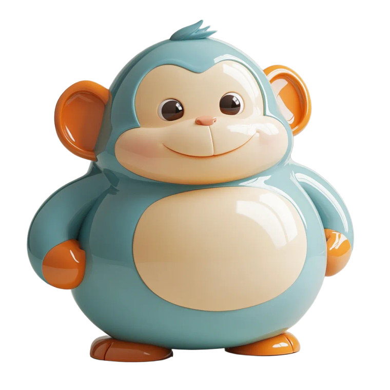 3D Monkey Sculpture Vinyl Car Decal Sticker – Waterproof & UV-Resistant 4.0"