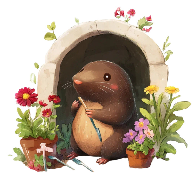 Adorable Mole Gardening Vinyl Car Decal Sticker – Waterproof & UV-Resistant 4.0"