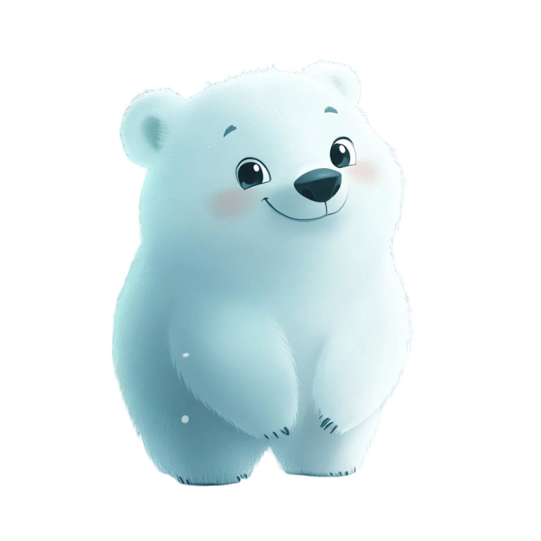 Adorable Polar Bear Illustration Vinyl Car Decal Sticker – Waterproof & UV-Resistant 4.0"