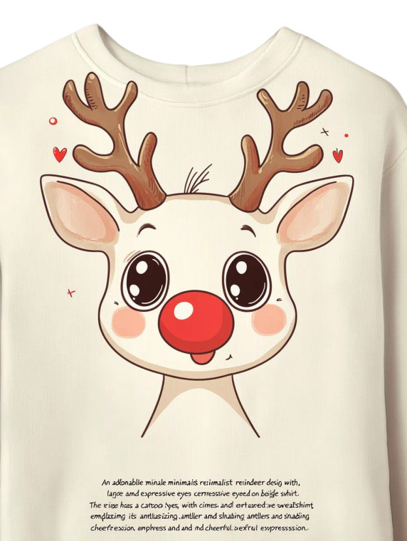 Adorable Reindeer Sweatshirt Design Vinyl Car Decal Sticker – Waterproof & UV-Resistant 4.11"