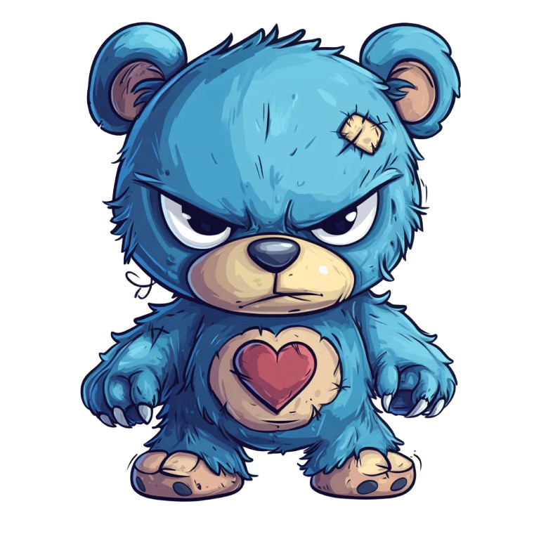 Aggressive Blue Bear Vinyl Car Decal Sticker – Waterproof & UV-Resistant 4.0"