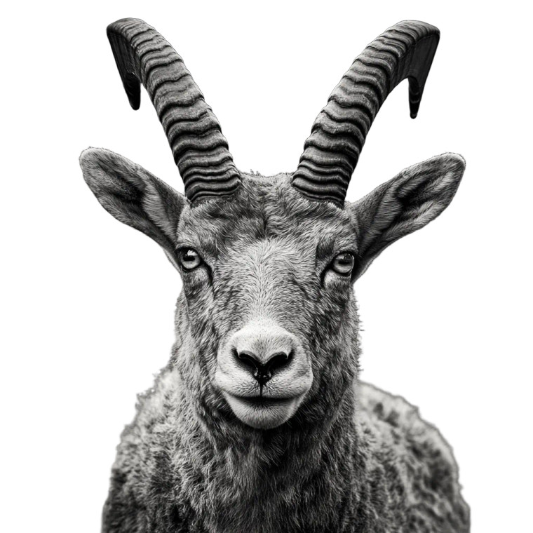 Alpine Ibex Portrait Vinyl Car Decal Sticker – Waterproof & UV-Resistant 4.0"