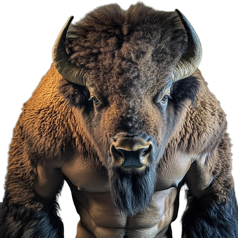 American Bison Human Muscles Vinyl Car Decal Sticker – Waterproof & UV-Resistant 4.0"
