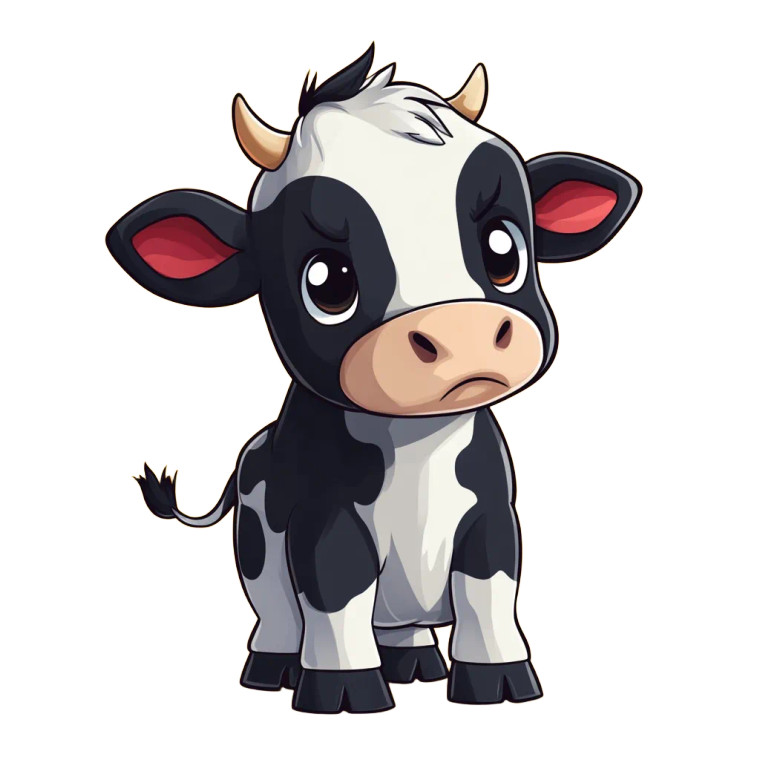 Angry Kawaii Cow Vinyl Car Decal Sticker – Waterproof & UV-Resistant 4.0" Angry Kawaii Cow Vinyl Car Decal Sticker – Waterproof & UV-Resistant 4.0"