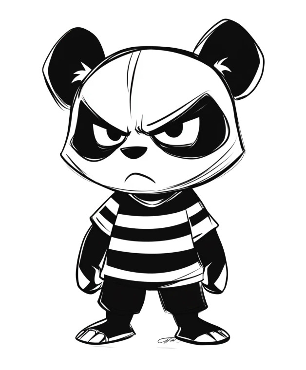 Angry Panda Bear Vinyl Car Decal Sticker – Waterproof & UV-Resistant 4.0"