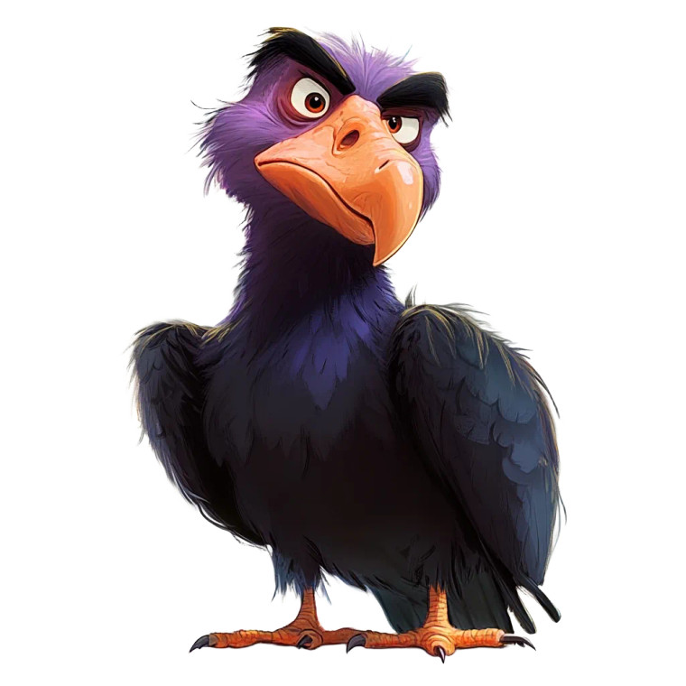 Angry Vulture Pixar Style Vinyl Car Decal Sticker – Waterproof & UV-Resistant 4.0"