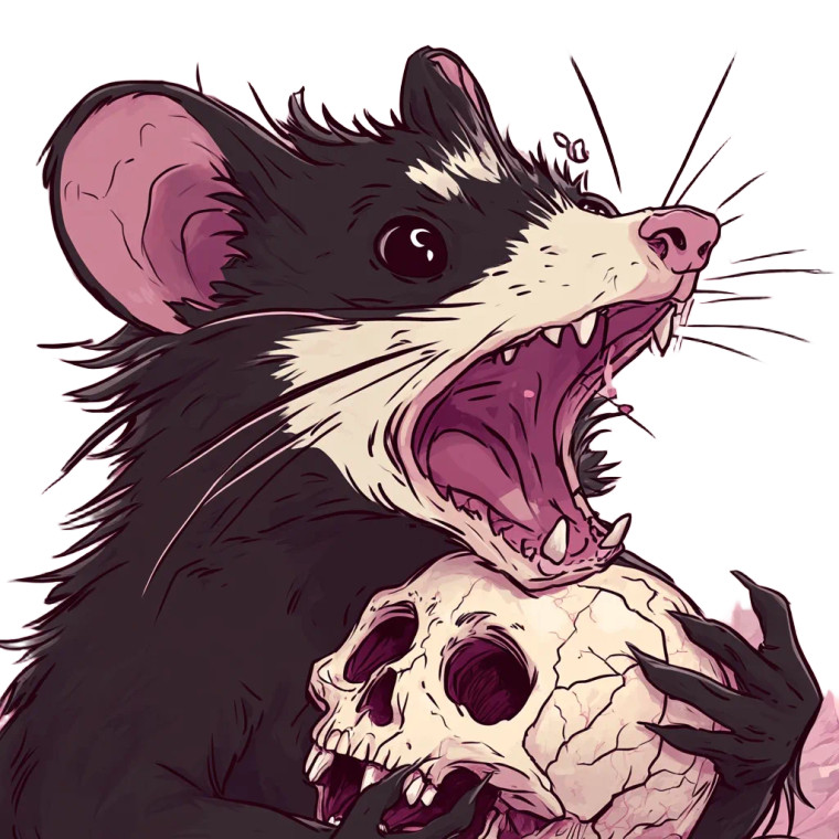 Anime Opossum Skull Smash Vinyl Car Decal Sticker – Waterproof & UV-Resistant 4.0"