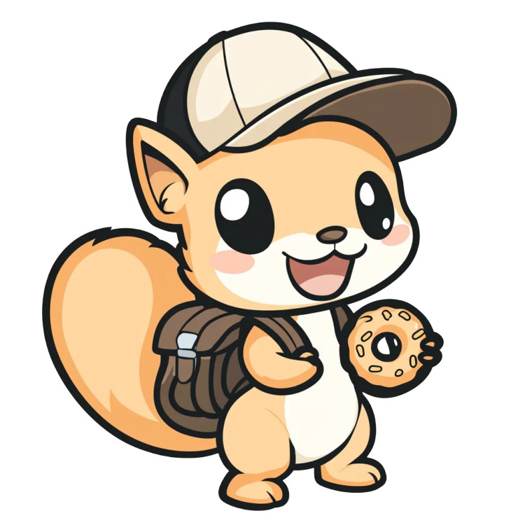 Archie Squirrel Coloring Page Vinyl Car Decal Sticker – Waterproof & UV-Resistant 4.0"