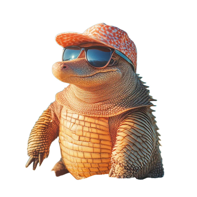 Armadillo Beach Sunglasses Cap Vinyl Car Decal Sticker – Waterproof & UV-Resistant 4.0"