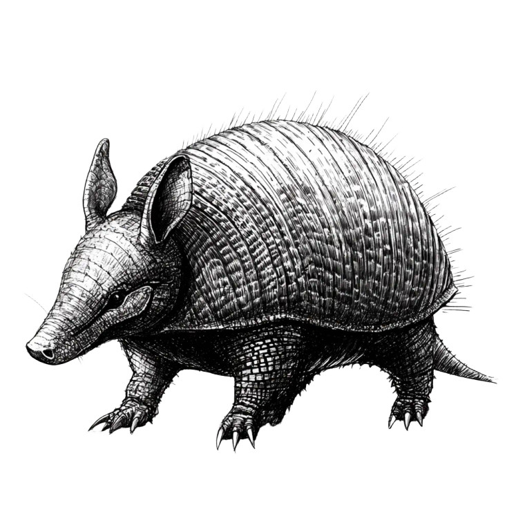 Armadillo Side Sketch Vinyl Car Decal Sticker – Waterproof & UV-Resistant 4.0"
