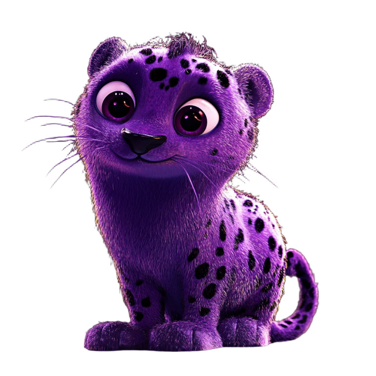 Aubergine Leopard Pixar Vinyl Car Decal Sticker – Waterproof & UV-Resistant 4.0"