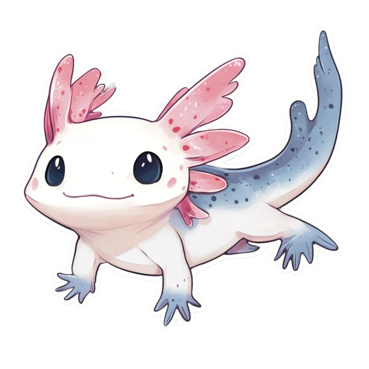 Axolotle Sticker Png Vinyl Car Decal Sticker – Waterproof & UV-Resistant 4.0"