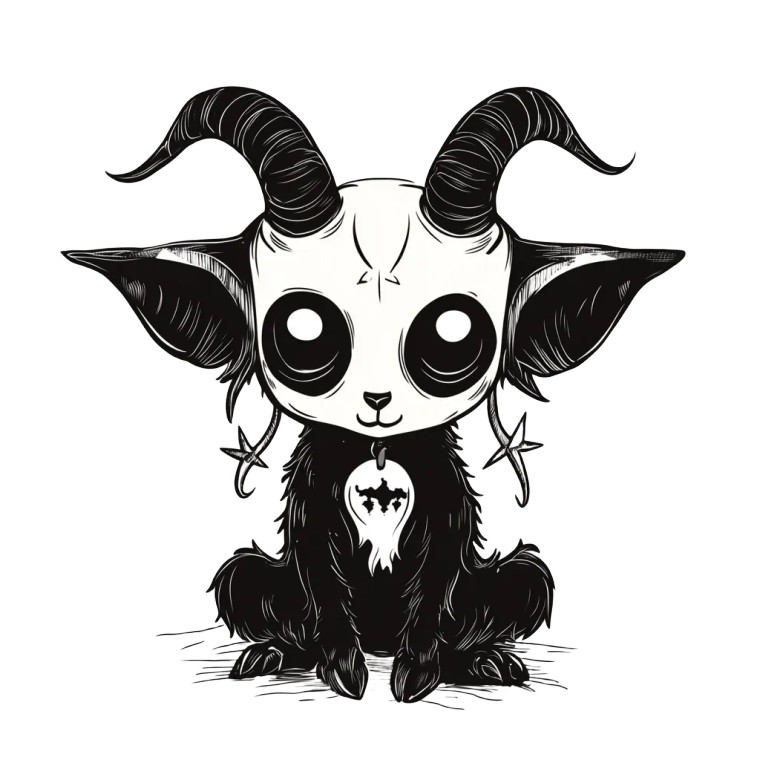 Baby Baphomet Logo Cute Vinyl Car Decal Sticker – Waterproof & UV-Resistant 4.0"