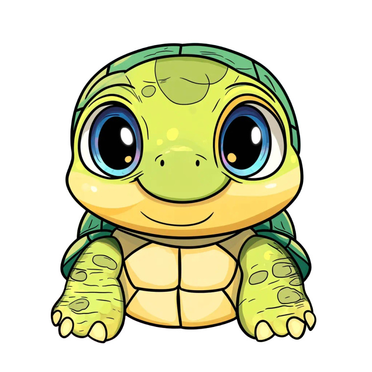 Baby Kawaii Turtle Coloring Vinyl Car Decal Sticker – Waterproof & UV-Resistant 4.0"