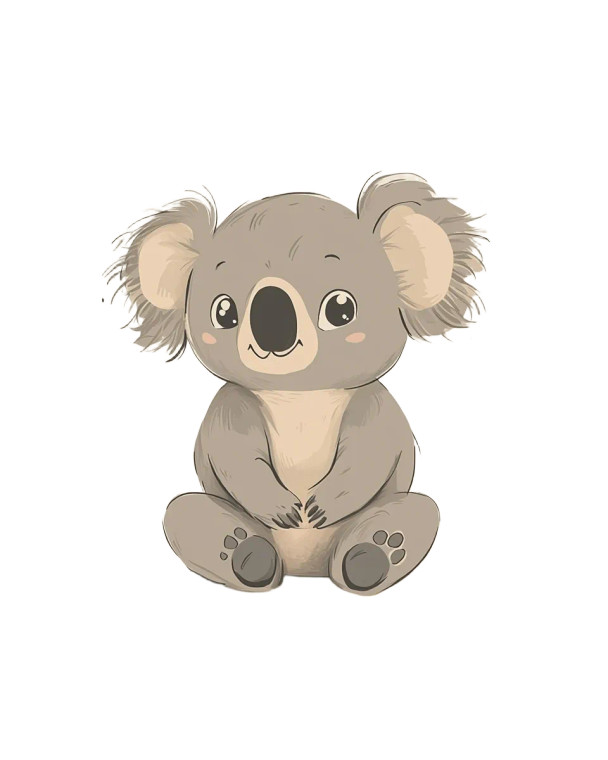 Baby Koala Illustration Vinyl Car Decal Sticker – Waterproof & UV-Resistant 4.0"