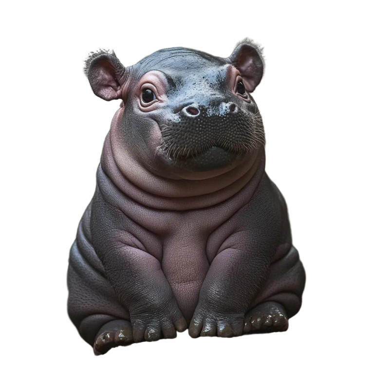 Baby Pygmy Hippo Vinyl Car Decal Sticker – Waterproof & UV-Resistant 4.0"