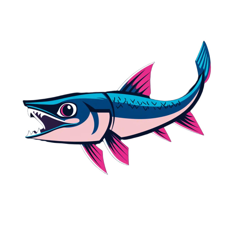 Barracuda Fish Crypto Logo Vinyl Car Decal Sticker – Waterproof & UV-Resistant 4.0"
