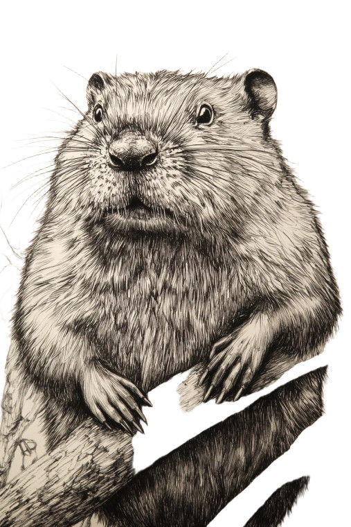 Beaver Pen Sketch Vinyl Car Decal Sticker – Waterproof & UV-Resistant 4.0"