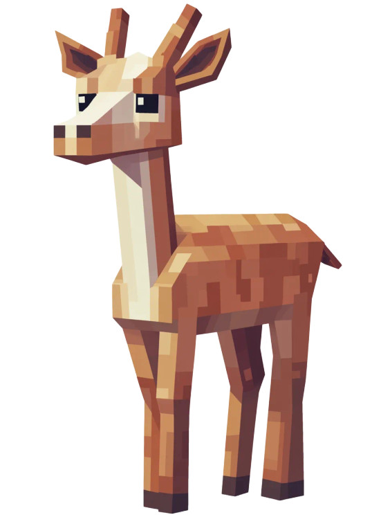 Blocky Animal Minecraft White Vinyl Car Decal Sticker – Waterproof & UV-Resistant 4.0"