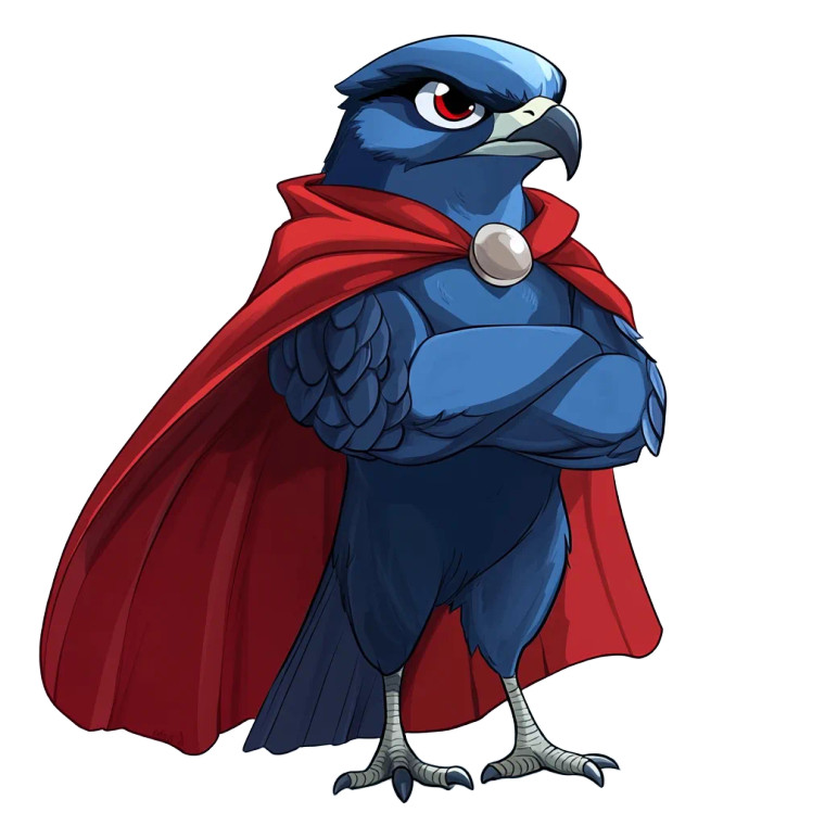 Blue Falcon Red Cape Vinyl Car Decal Sticker – Waterproof & UV-Resistant 4.0"