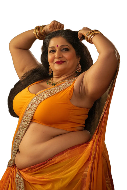 Bodybuilding Chubby Indian Woman Saree Vinyl Car Decal Sticker – Waterproof & UV-Resistant 4.0"