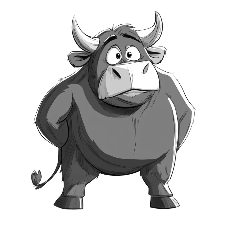 Bull Bear Cartoon Vinyl Car Decal Sticker – Waterproof & UV-Resistant 4.0"
