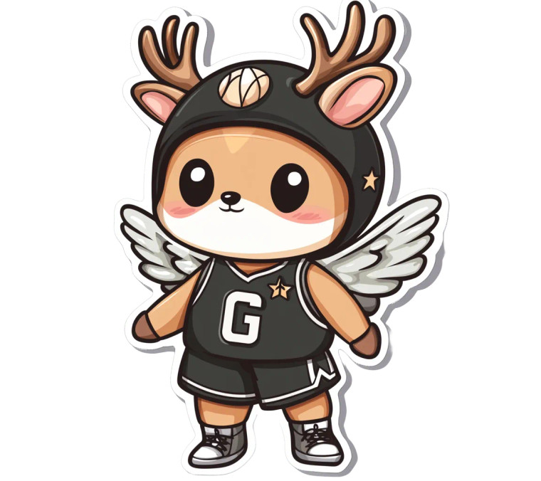 Cartoon Animal Basketball Sticker Vinyl Car Decal Sticker – Waterproof & UV-Resistant 4.5"