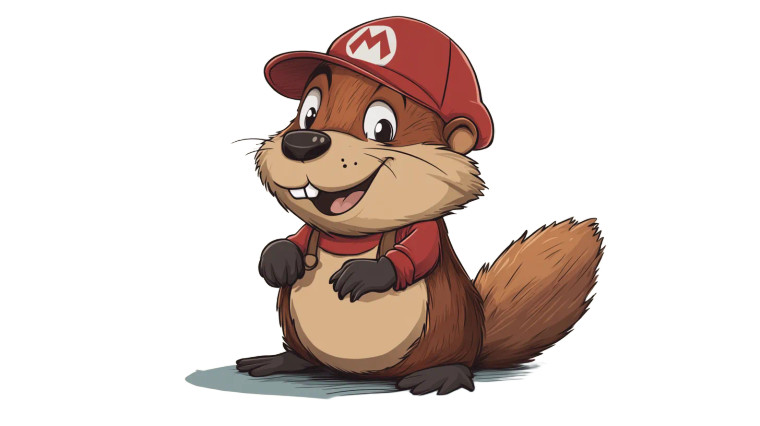 Cartoon Beaver Super Mario Vinyl Car Decal Sticker – Waterproof & UV-Resistant 7.14"