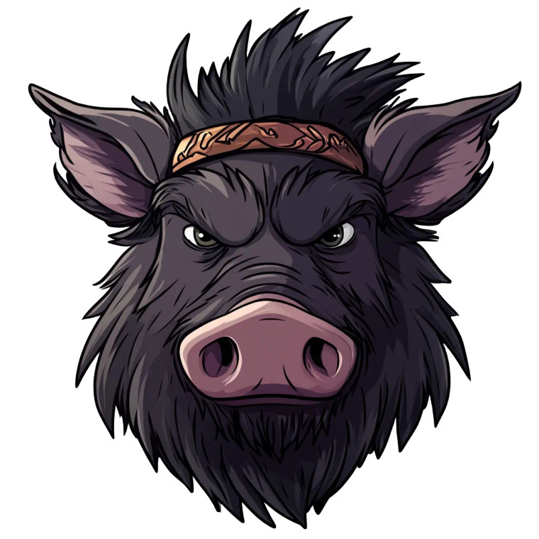 Cartoon Boar Headband Vinyl Car Decal Sticker – Waterproof & UV-Resistant 4.0"
