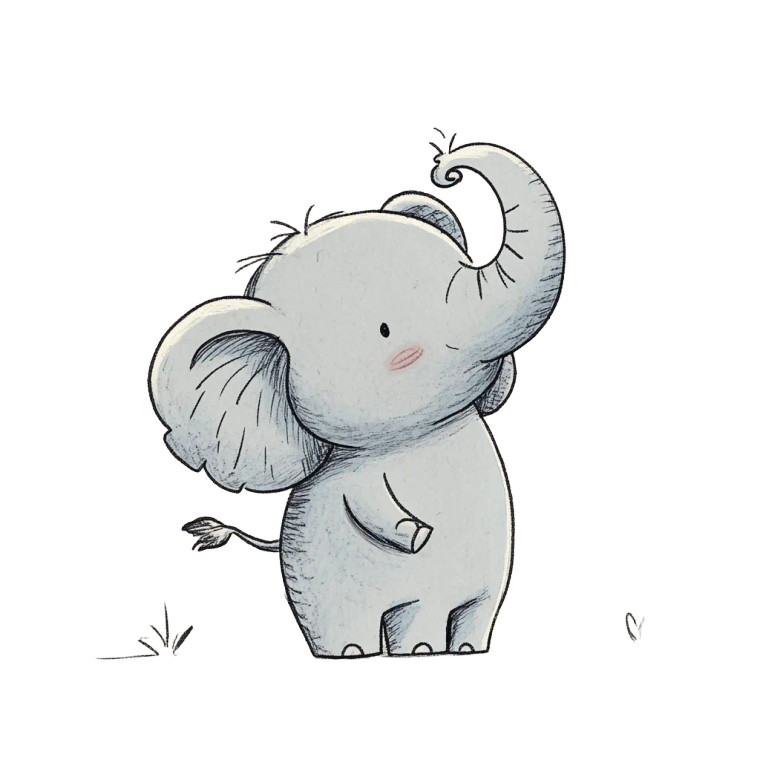 Cartoon Elephant Itch Vinyl Car Decal Sticker – Waterproof & UV-Resistant 4.0"