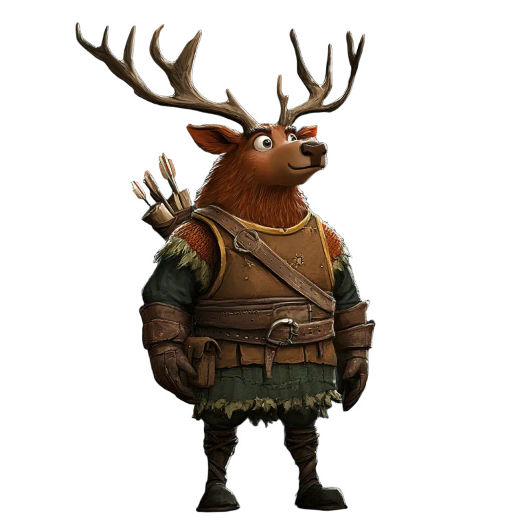 Cartoon Elk Warrior Vinyl Car Decal Sticker – Waterproof & UV-Resistant 4.0"