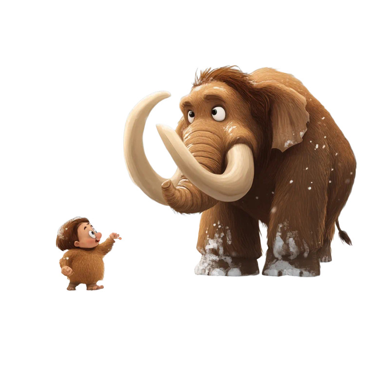 Cartoon Mammoth Mom Vinyl Car Decal Sticker – Waterproof & UV-Resistant 4.0"