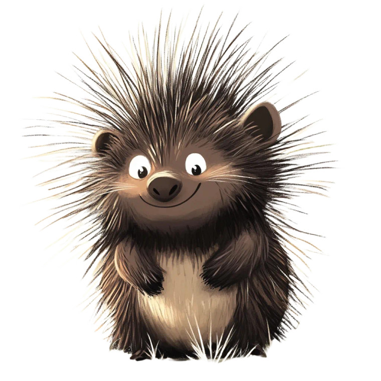Cartoon Mother Porcupine Vinyl Car Decal Sticker – Waterproof & UV-Resistant 4.0"