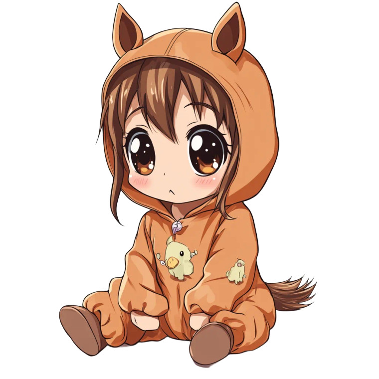 Cartoon Pony Costume Illustration Vinyl Car Decal Sticker – Waterproof & UV-Resistant 4.0"